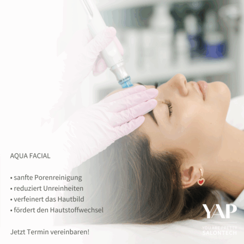 Aquafacial-Gerät mit naturkosmetikgetreuen Seren zur Tiefenreinigung und Hydration der Haut