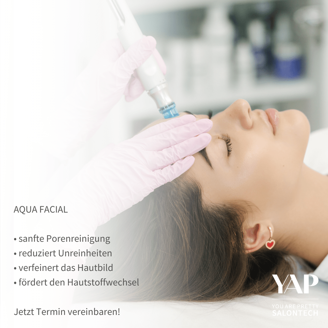Aquafacial-Gerät mit naturkosmetikgetreuen Seren zur Tiefenreinigung und Hydration der Haut