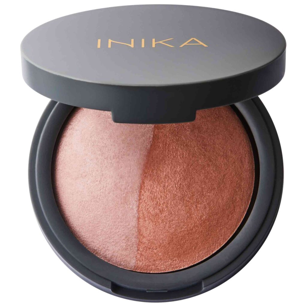 INIKA Baked Blush Duo Pink Tickle – natürliches, veganes Rouge mit zwei mineralischen Farbtönen im nachhaltigen Tiegel