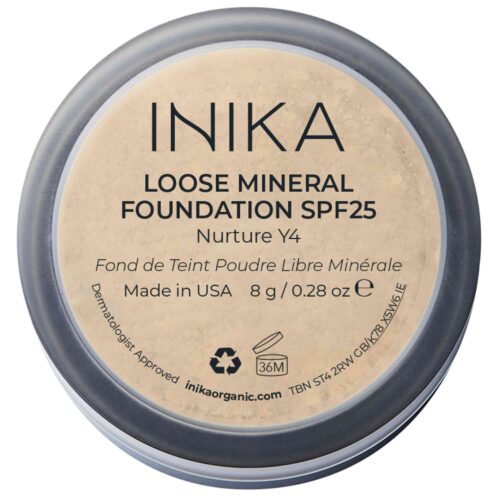 INIKA Loose Mineral Foundation SPF 25 Nurture – natürliche, vegane Mineralfoundation mit Sonnenschutz für einen makellosen Teint